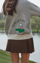 Golf themed embroidered cardigan