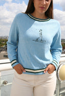 Resa Crew Neck Sweater- Light Blue
