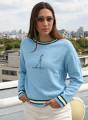 Resa Crew Neck Sweater- Light Blue