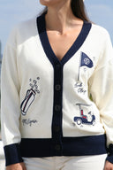Sophie Cardigan- Cream/Navy
