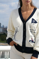 Sophie Cardigan- Cream/Navy
