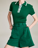 Christina High Rise Pleated Wide Short