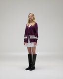 Sophie Stripe Cardigan - Burgundy