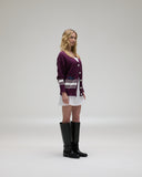 Sophie Stripe Cardigan - Burgundy