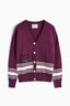 Sophie Stripe Cardigan - Burgundy