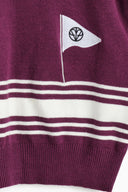 Sophie Stripe Cardigan - Burgundy
