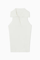 Knitted sleeveless collared polo