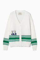 Sophie Stripe Cardigan - White/ Green