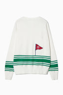 Sophie Stripe Cardigan - White/ Green