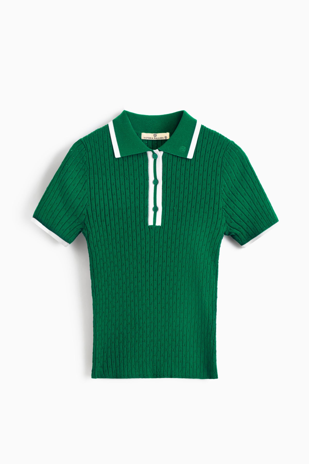 Jamie Pointelle Knit Short Sleeve Polo – Victoria Paulsen